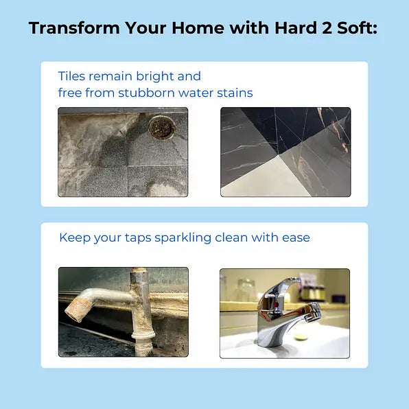 HARD2SOFT Hard Water Conditioner (Pack of 10) | Best for 15000L Capacity Tanks | Prevents Hairfall & Skin Issues