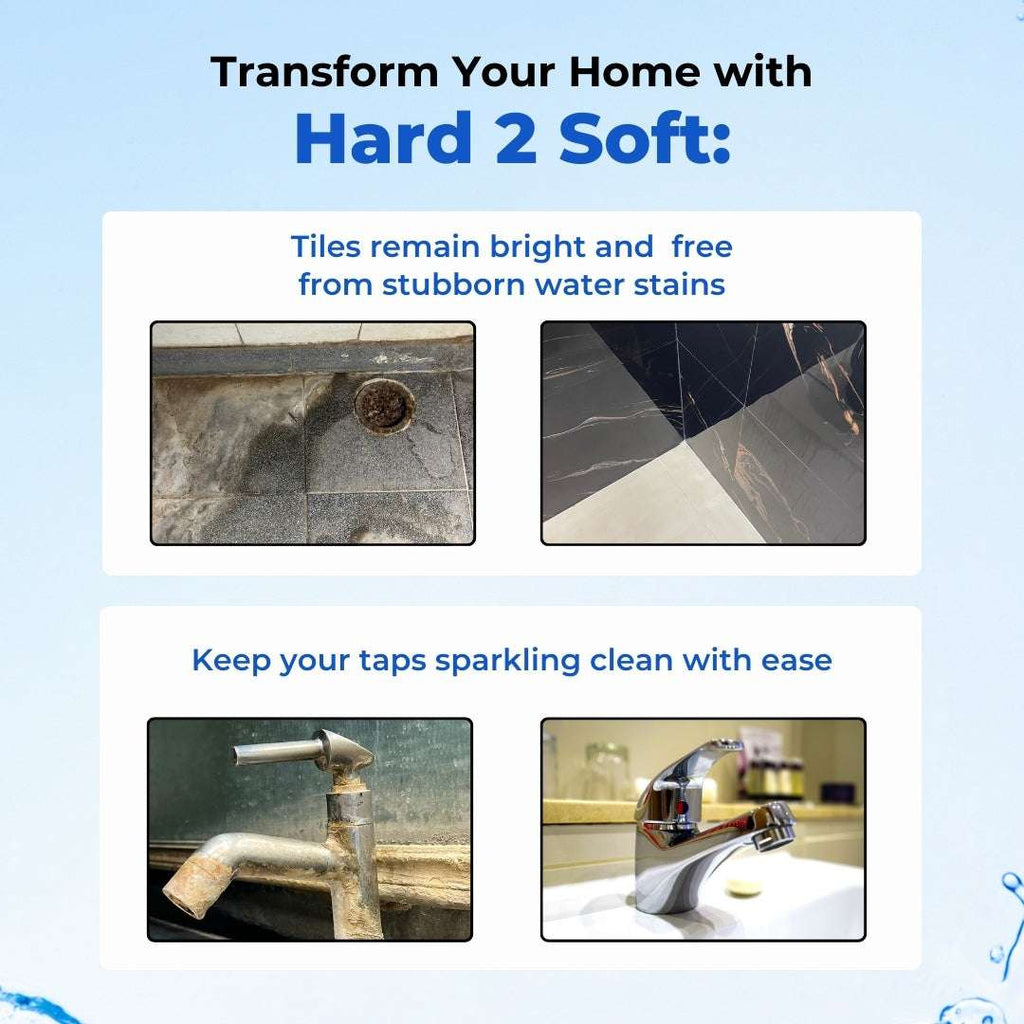 HARD2SOFT Hard Water Conditioner (Pack of 2) | Best for 3000L Capacity Tanks | Prevents Hairfall & Skin Issues