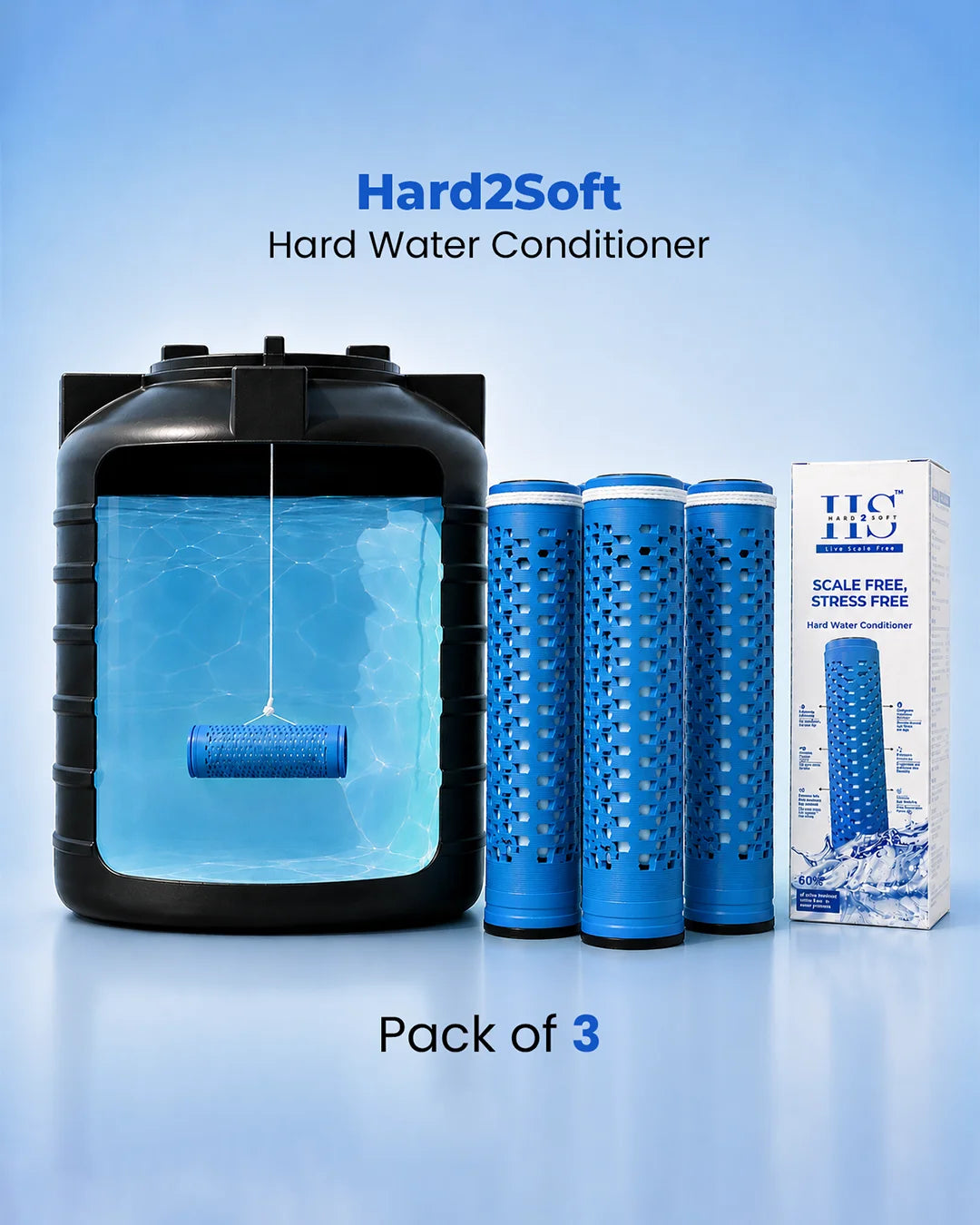 HARD2SOFT Hard Water Conditioner (Pack of 3)