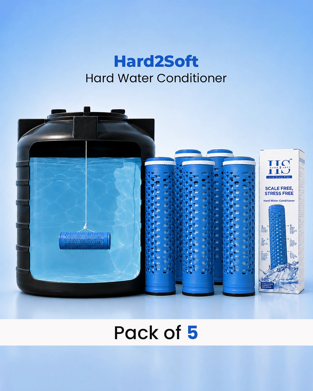 HARD2SOFT Hard Water Conditioner (Pack of 5)