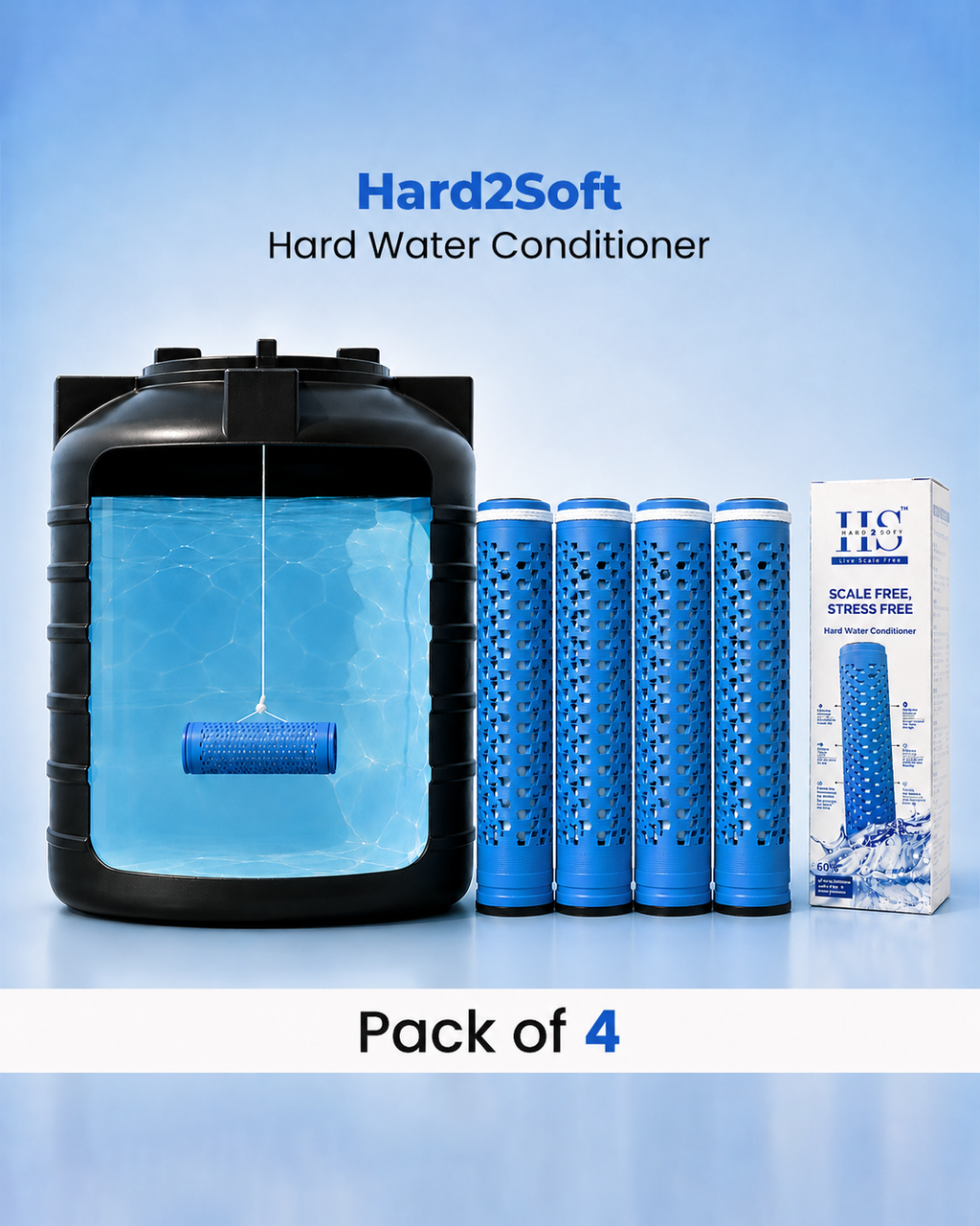 HARD2SOFT Hard Water Conditioner (Pack of 4)