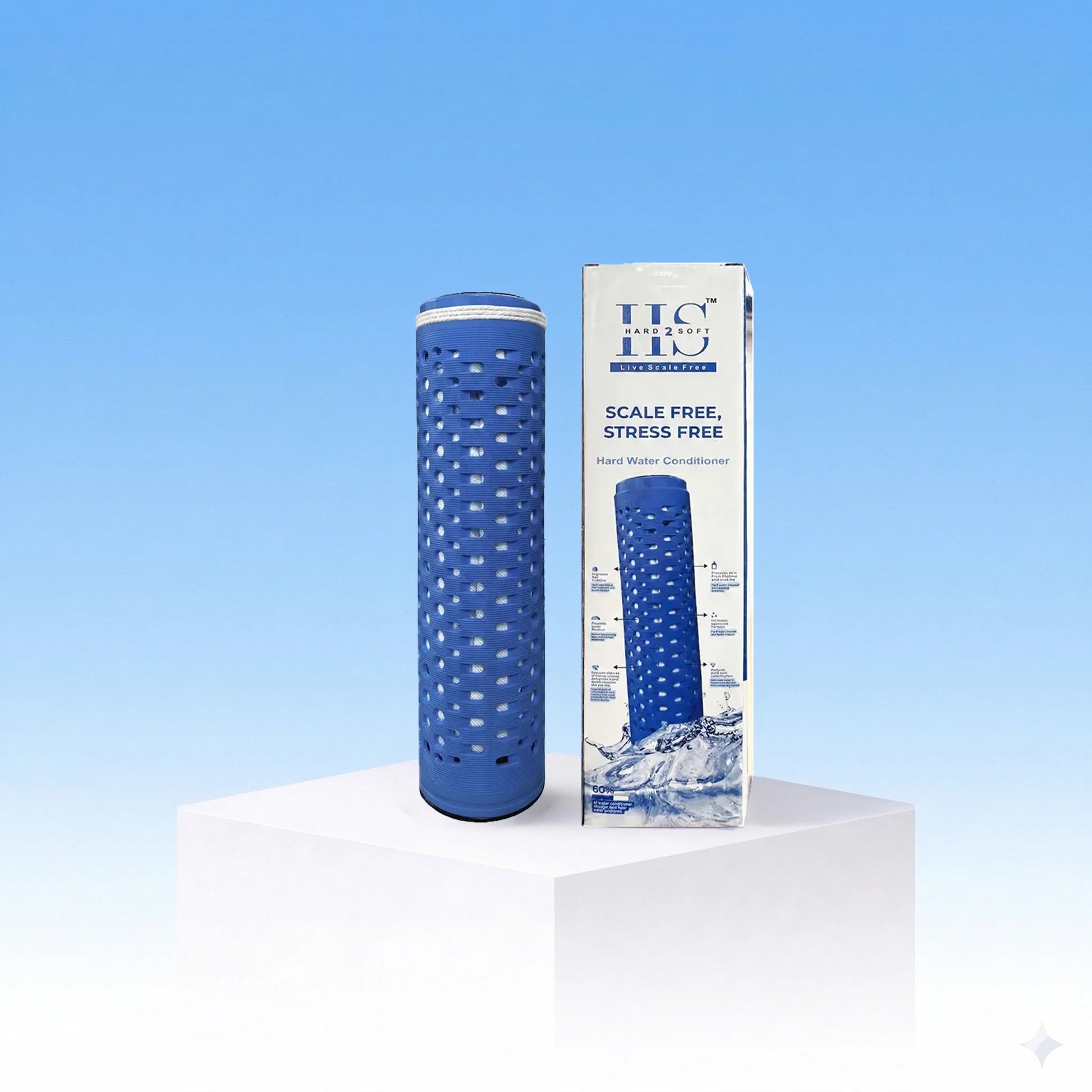 H2S Hard2Soft hard water conditioner cartridge with product box