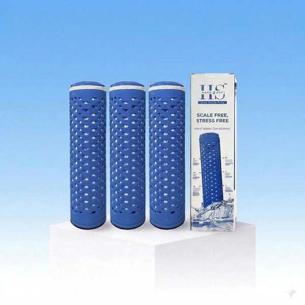 H2S Hard2Soft hard water conditioner cartridges for water tank scale prevention.